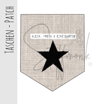 Taschen Patch - Leinenoptik Beige - "klein, frech, einzigartig" (Stern) XaXelu Desgin
